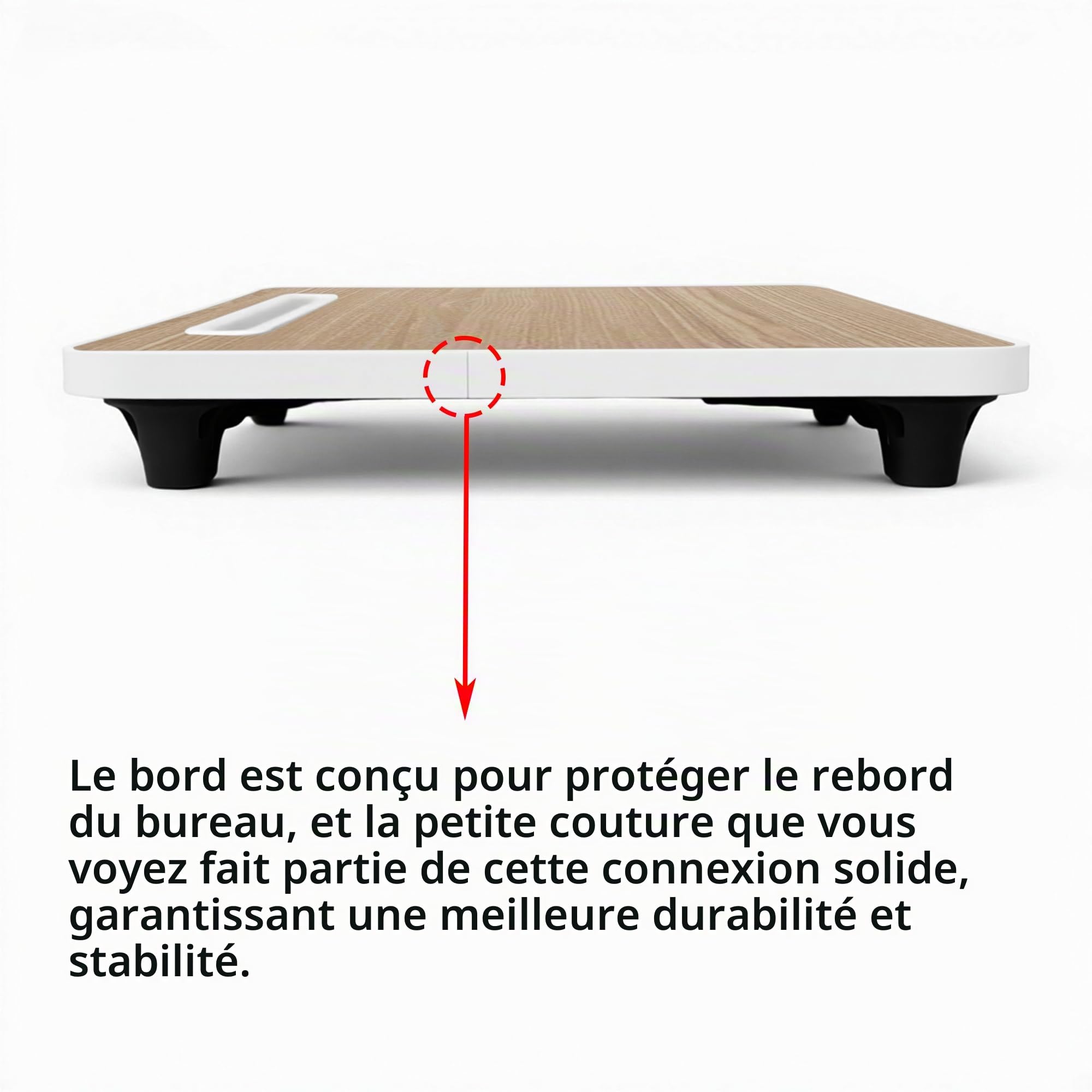 Table de lit - Petit Bureau de Genou 48 x 30 cm pour Petit-déjeuner au lit, études, Travail de Bureau, Jeux, écriture et Lecture. Table Plateau Support d'ordinateur Portable (Small Wood 48x30)