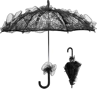 Natudeco Guarda-chuva de renda vintage para casamento, guarda-chuva, acessório para fotografia para festa temática de formatura, aniversário, cosplay, decoração  