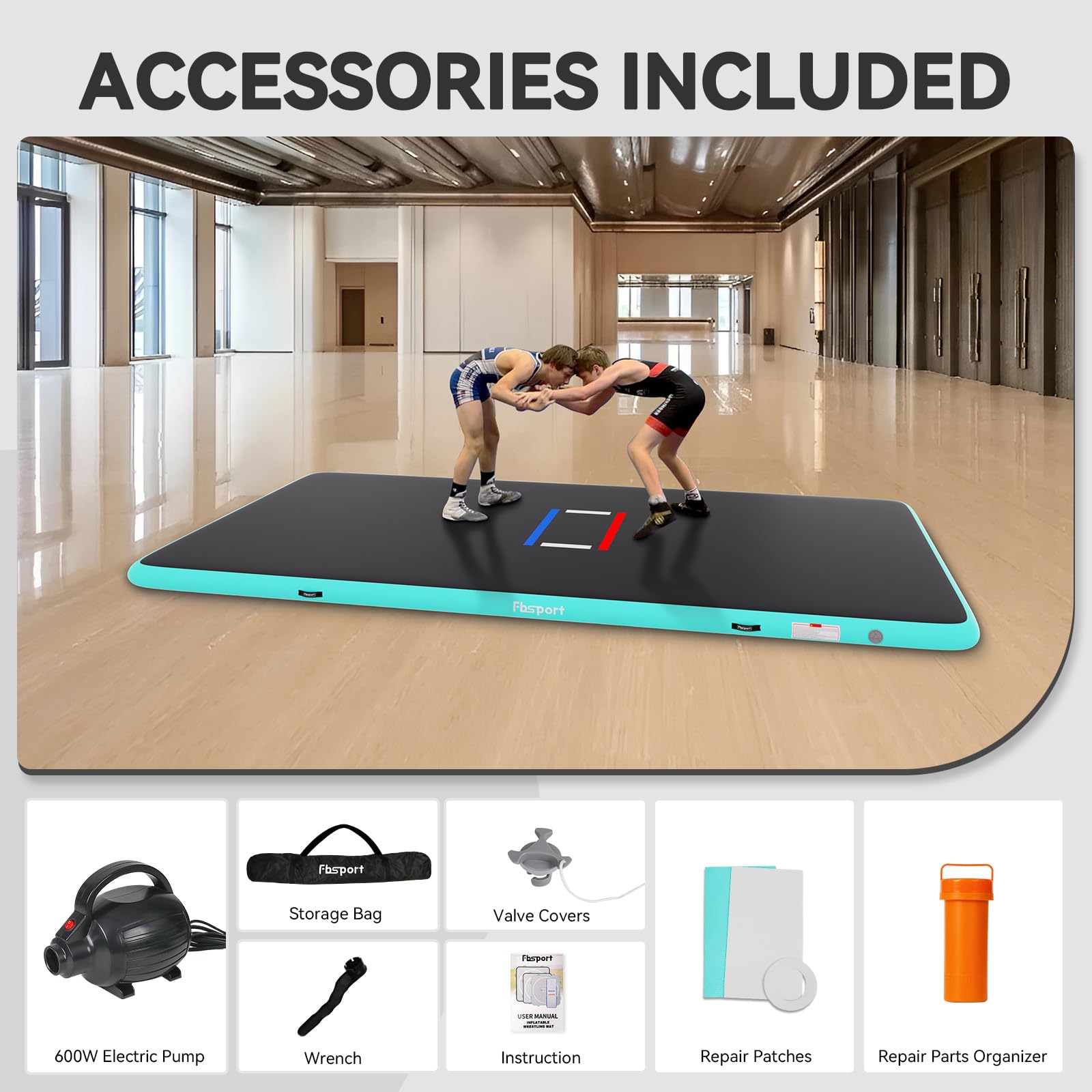 Amazon.com : FBSPORT Inflatable Wrestling Mat 13ft /10ft /5ft
