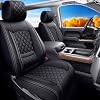 Car Seat Covers Fit for Chevy Colorado 2015-2025 Only Fits 5 Seats - Full Set Pickup Truck Seat Cushion Protectors, Airbag Compatible, Waterproof & Breathable Leather Black
