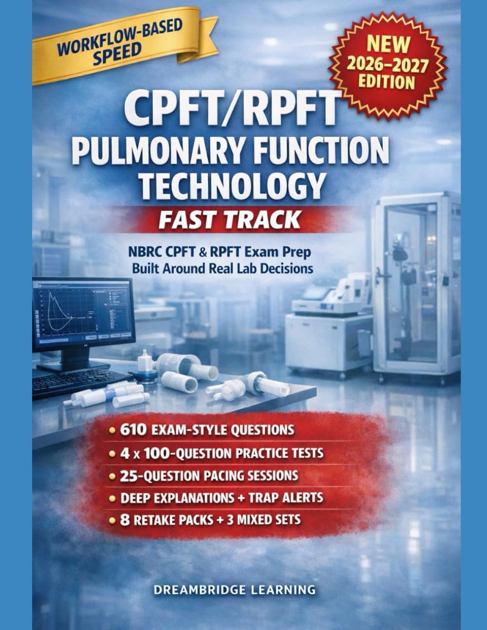 CPFT/RPFT PULMONARY FUNCTION TECHNOLOGY FAST TRACK UNOFFICIAL PRACTICE-FIRST PREP: 4 FULL-LENGTH CPFT AND REGISTERED PULMONARY FUNCTION TECHNOLOGIST (RPFT) PRACTICE EXAMS AND CRASH-COURSE RATIONALES