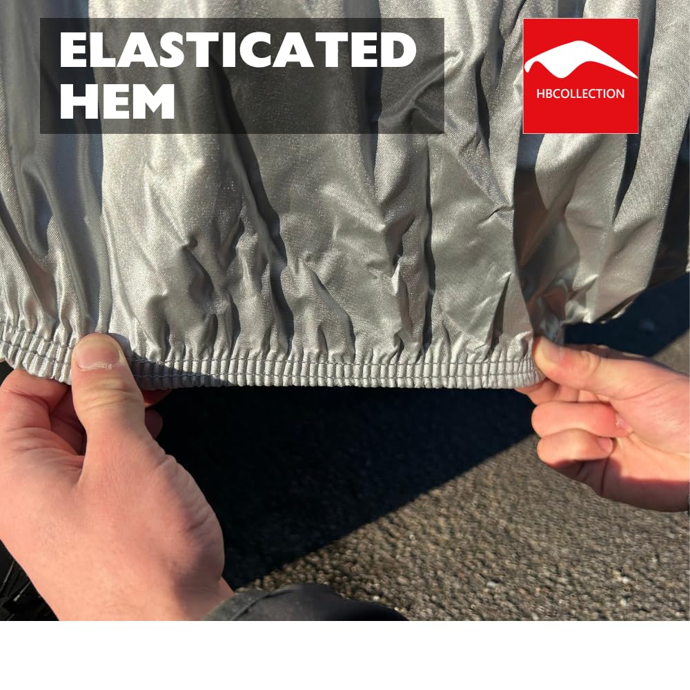 HBCOLLECTION Copriauto Telo Protettivo Impermeabile Traspirante per Esterni Anti UV, Antigraffio, Contro Pioggia, Sole, Polvere con Cerniera