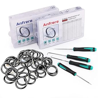 Anfrere 2400pcs Universal Rubber O Ring Kit, 48 Size Industrial Grade SAE & Metric O-Ring Assortment with Pick and Hook, NBR Orings for Plumbing, Gas, Automotive, Faucet Repair, Resist Oil and Heat