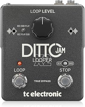 دواسة تأثيرات حلقة الجيتار الإلكترونية TC، باللون الأسود، DITTO JAM X2 LOOPER