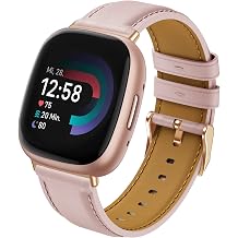 Strap for Fitbit Versa 4/Versa 3, for Fitbit Sense/Sense 2 Strap Watch Band Soft Leather Replacement Wristband Bracelet for Women Men