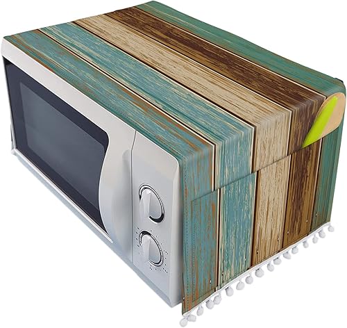 Miniatura 5 de Funda para horno de microondas, a prueba de polvo, aceite, protector de máquina de lino, cubierta decorativa para electrodomésticos de cocina con