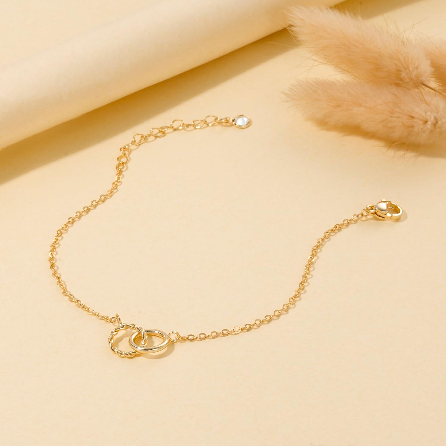 Moodear Valentines Day Gifts for Her, Dainty Gold Charm Bracelets for Women Trendy Non Tarnish 14k Gold Plated/Silver Charms Bracelet Adjustable Chain Waterproof Jewelry - Image 5