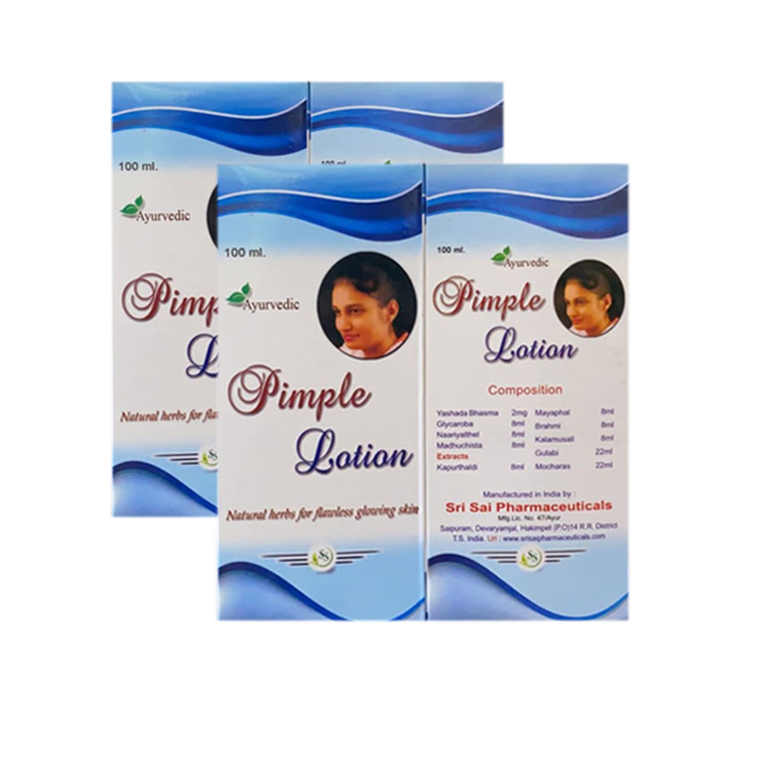 Sri Sai Pharmaceuticals Pimple Lotion For A Flawless Glowing Skin (Pack of 2) (100 ml/bottle)-image-36