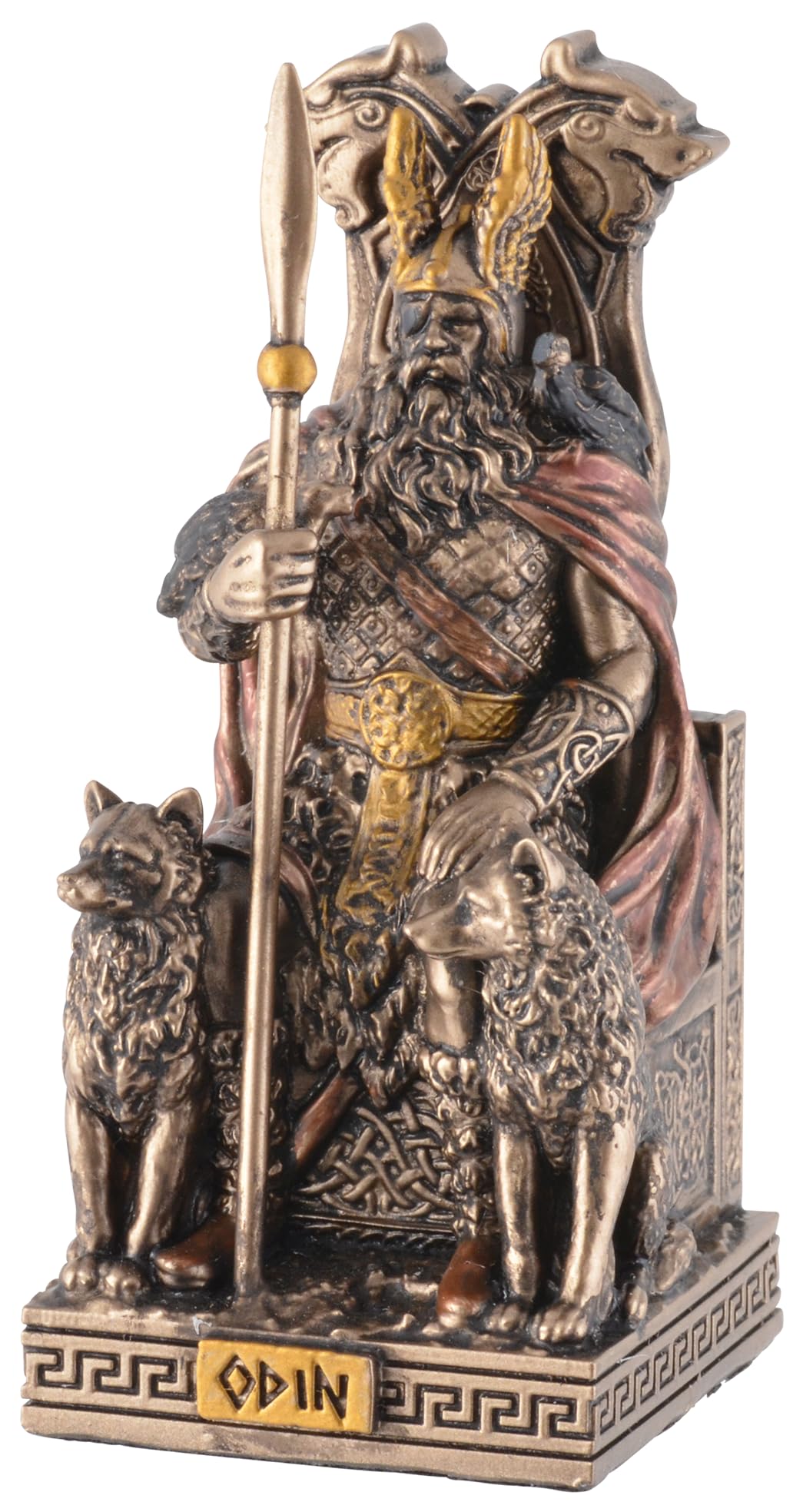 VOGLER Joh. Vogler GmbH German God Odin on the Throne, Made of Artificial Stone, Painted with Bronze Paint by Veronese