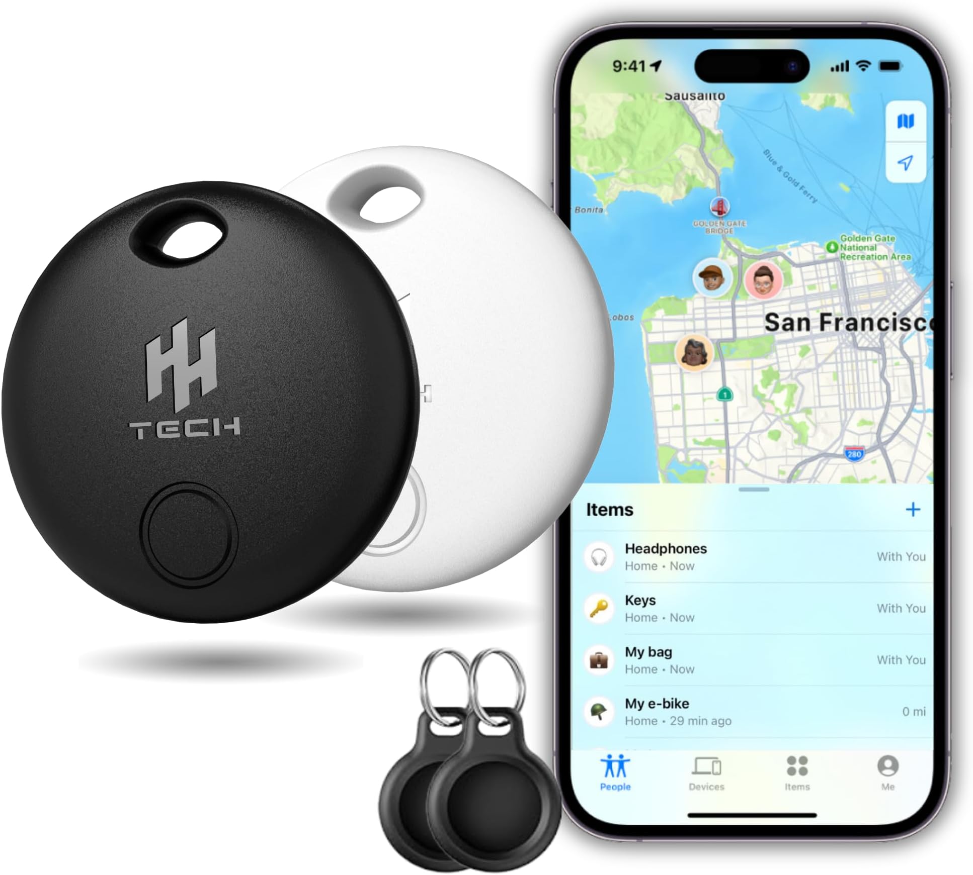 Smart Tag LITE For Apple iOS Devices, Smart Tracker Tag, Item Finder, Compatible with Apple Find My, Replaceable Battery, Easily Track Your Key, Wallet, Bag, Luggage, and More (Pack-2)