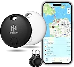 HH-Tech Smart Tag LITE For Apple iOS Devices, Air Tracker Tag Item Finder, Compatible with Apple Find My, Replaceable Battery, Easily Track Your Key, Wallet, Bag, Luggage, and More (Pack-2)