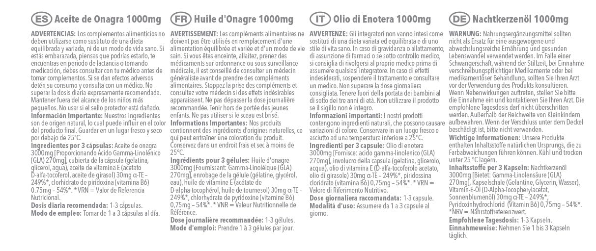 Nachtkerzenöl 1000mg Kapseln | Unterstützt das hormonelle Gleichgewicht & gesunde Haut | Mit zusätzlichen Vitaminen B6 & E | 120 Kapseln = 40 Tag Vorräte | Hergestellt in Großbritannien