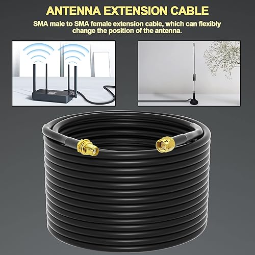 Miniatura 10 de onelinkmore Cable de extensión coaxial de baja pérdida 3 pies RG58 SMA hembra a SMA macho Extensión RF Cable coaxial Conector de cable coaxial y