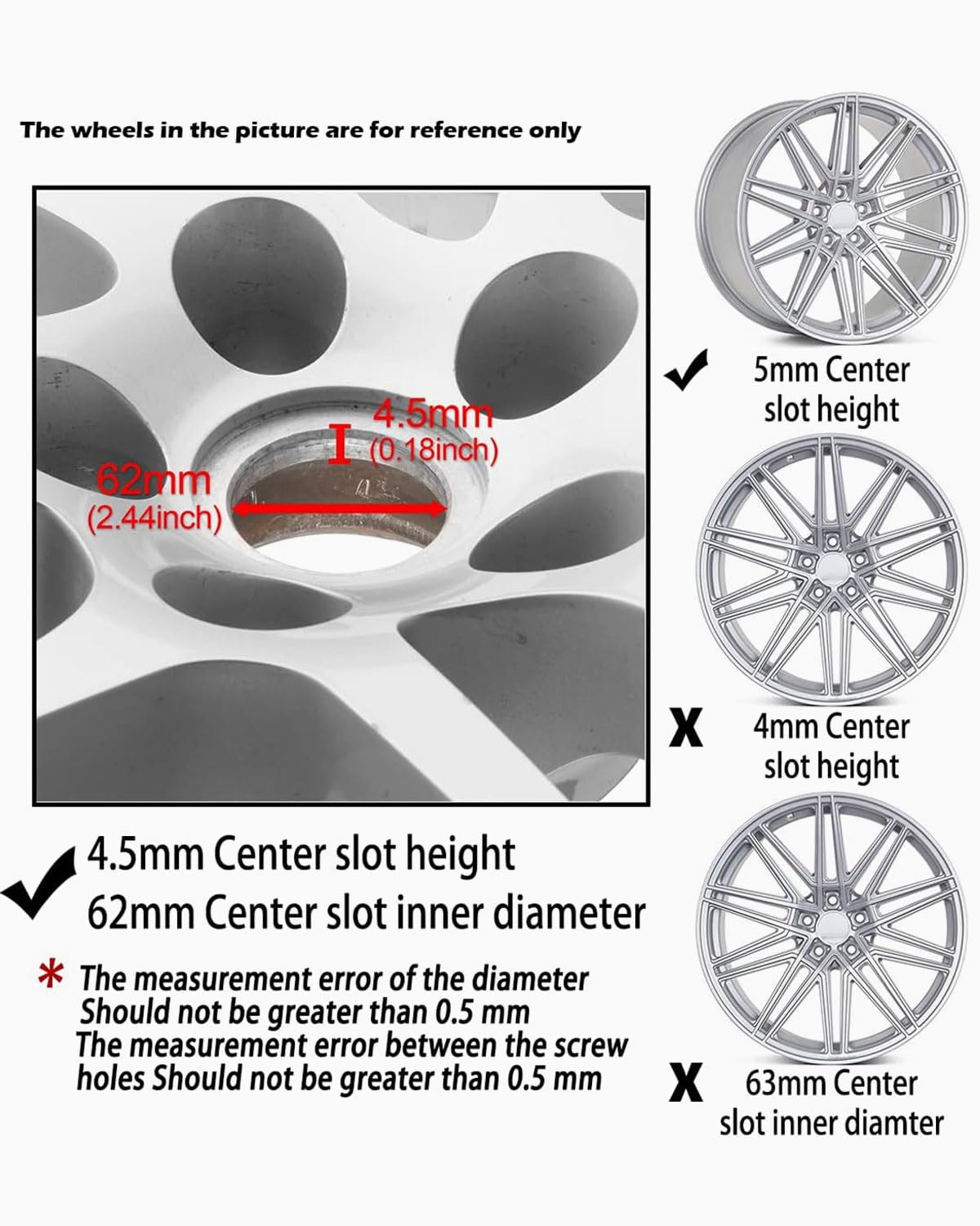 ZAMXHUG Radnabenkappen 63mm 4-teilig - Silberne Nabenkappen Für Auto & DIY Räder