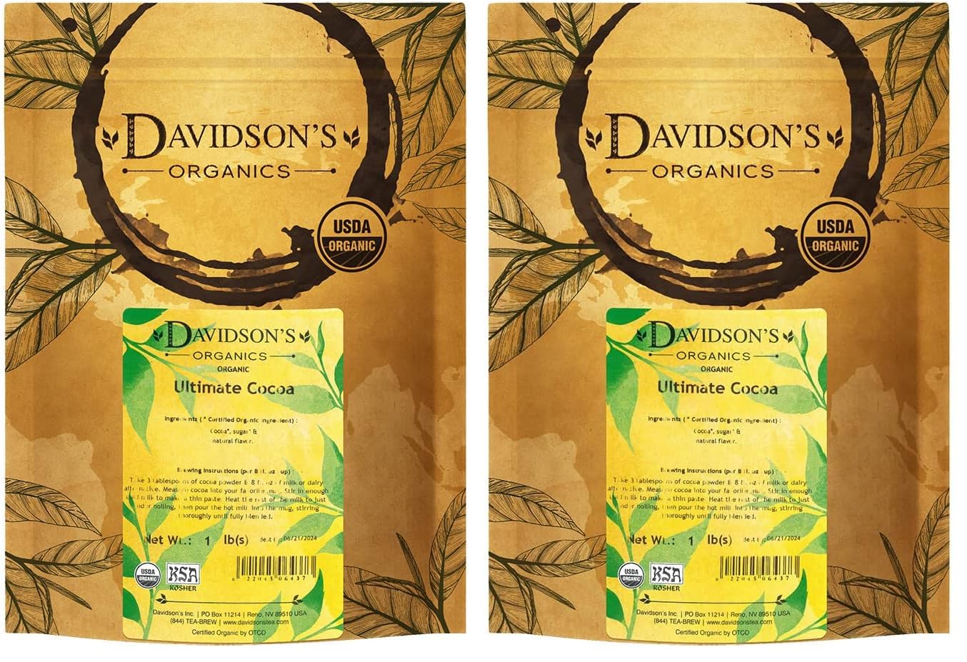 Davidson's Organics, Ceremonial Matcha Powder, Loose Leaf Tea, 16-Ounce Bag