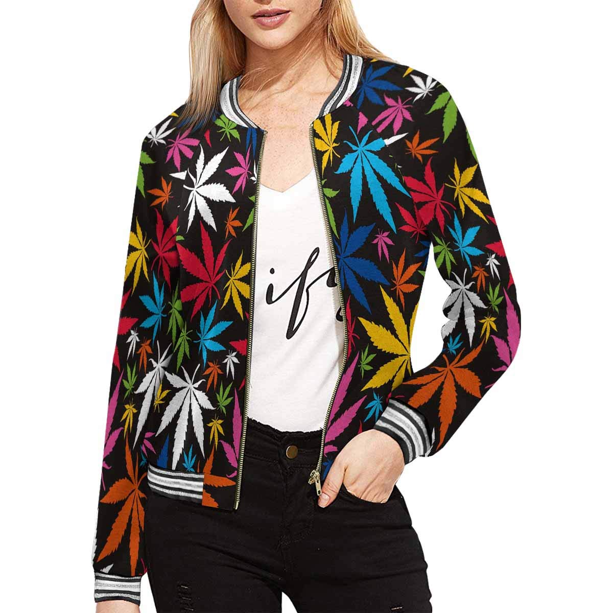 InterestPrint Women's Word of Chocolate with Different Fonts M Jacket Long Sleeve Zipper
