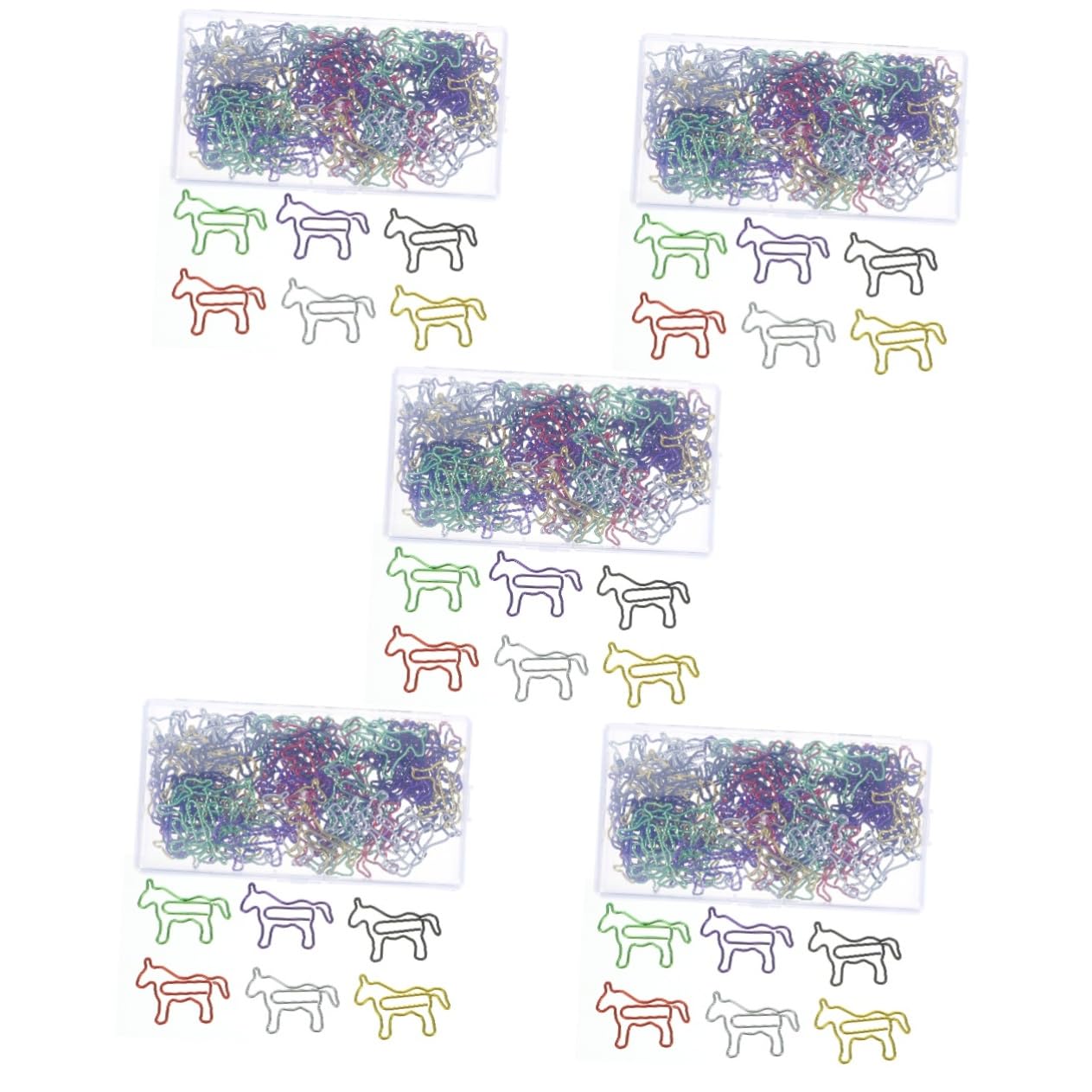 jojofuny 5 Ensembles Trombones Décoratifs De Clips Forme De Poney Colorés Pour École Accessoires Pratiques Et Charmants Pour Documents Et Photos 80 Pièces * 5