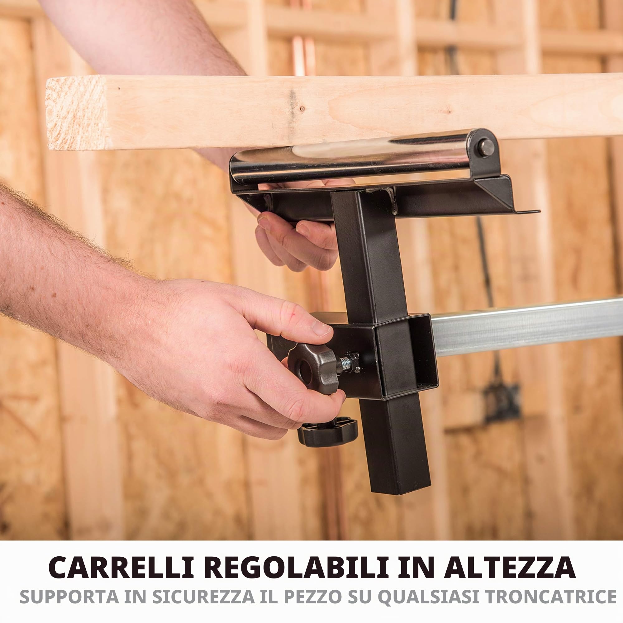 Evolution Power Tools - Supporto troncatrice con estensioni, Nero