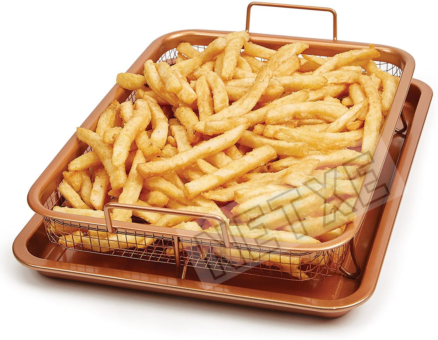 NETXE Non-Stick Tray for Microwave/Oven,Oven Grill Tray,Oven Mesh Baking Tray Chips Crisping Basket Dishes Durable Titanium Construction Designed to Create Crispy Without Excess Oil Or Butter