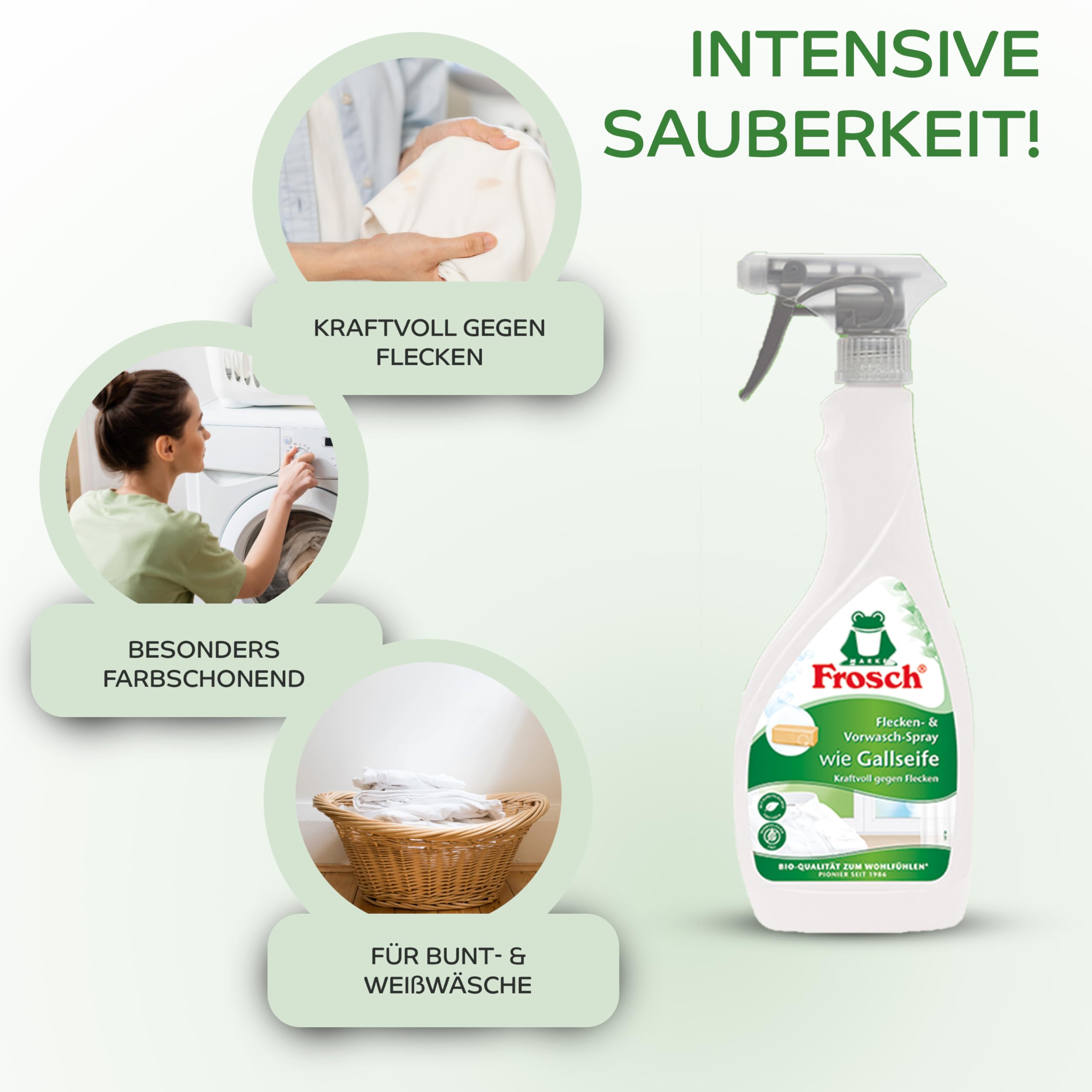 Frosch Wie Gallseife Fleckenspray 500 ml, 8er Pack (8 x 500 ml) - Effektiv gegen Flecken, biologisch abbaubar und Celexqua Reinigungsratgeber (e-Book)
