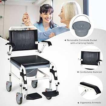 Amazon.com: Giantex 4-in-1 Bedside Commode Shower Wheelchair