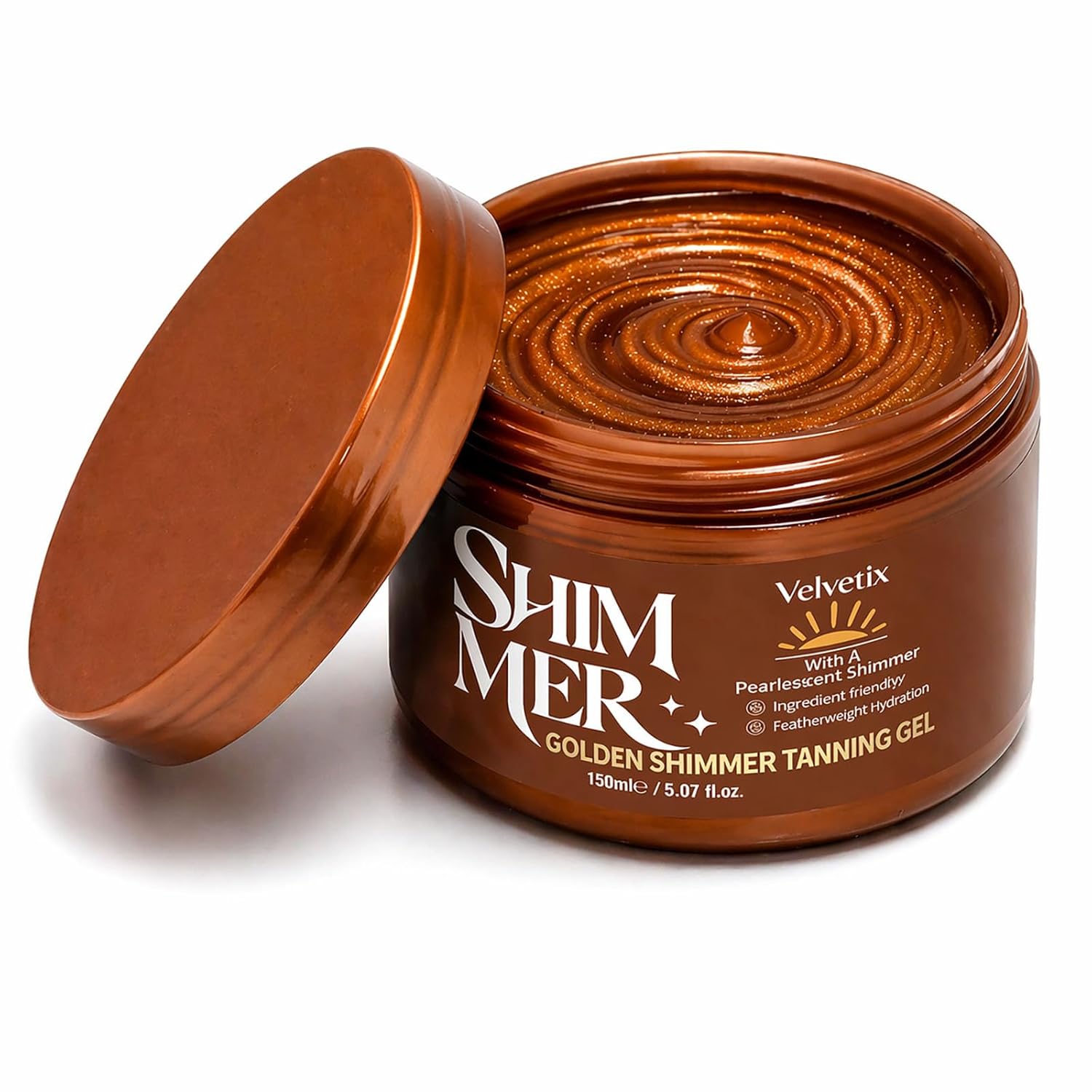 Shimmer Intensive Tanning Fast Tanning Accelerator with Carrot Oil & Coconut Oil, No orange no stripes,Quick-Dry & Non-Greasy Sun Tanning Butter, Streak-Free Natural Bronze Glow, Vegan, 5 oz