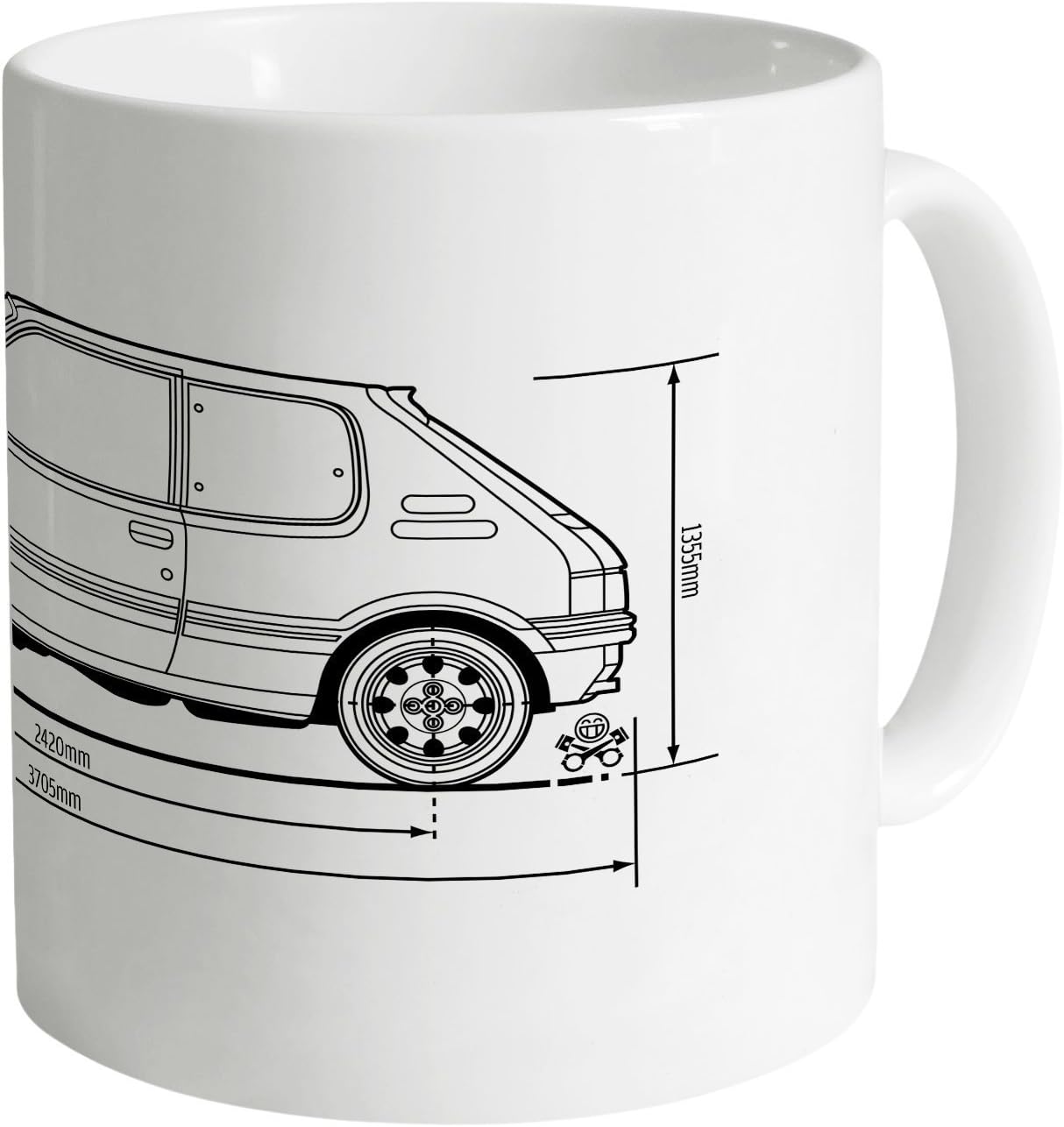 PistonHeads Peugeot 205 GTi Mug, White