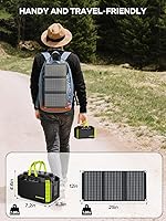 Vista 6 de MARBERO Solar Generator 150W Peak 150Wh Portable Power Station with Solar Panel Included Camping Power Supply with AC Outlet DC USB Ports for