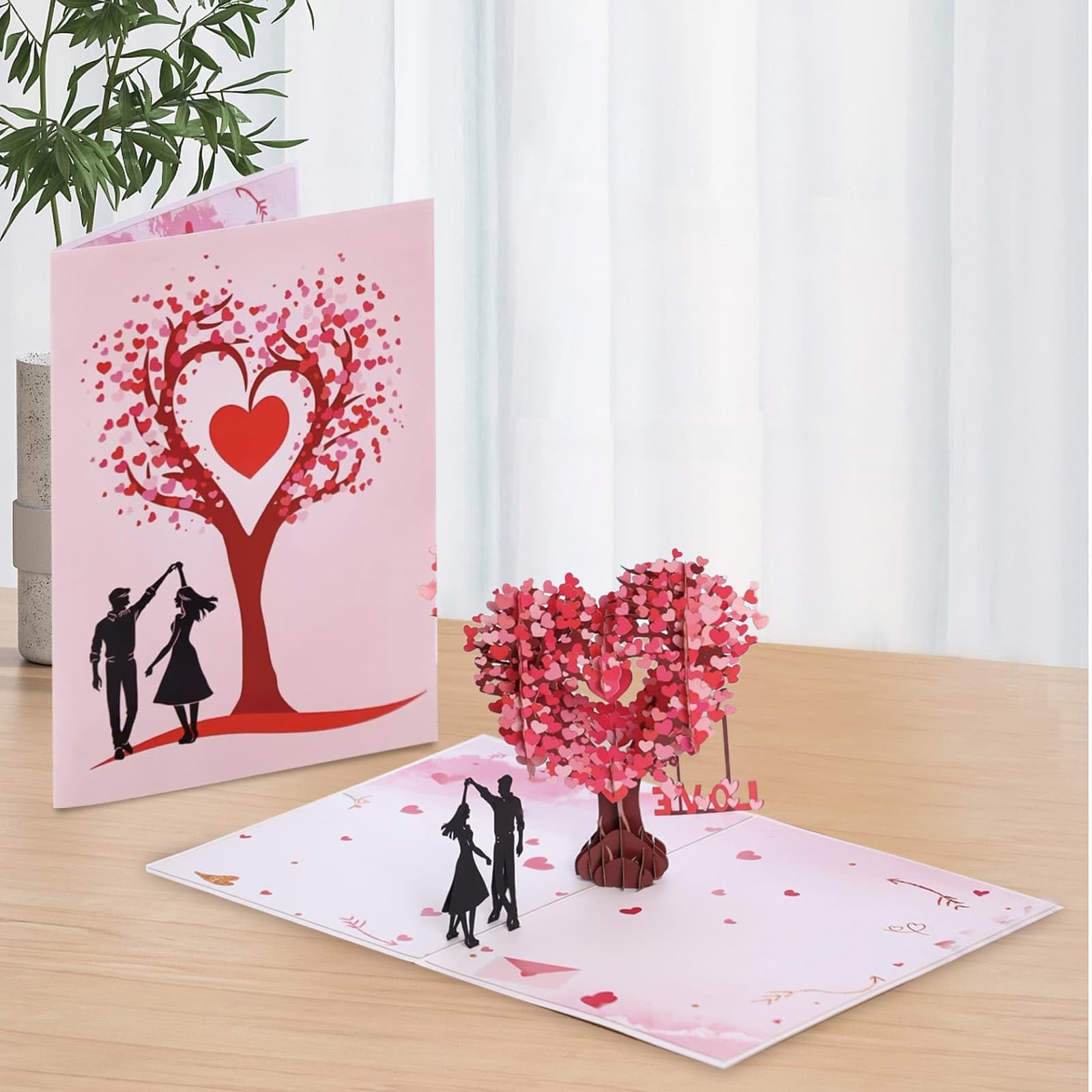 Love Tree Pop Up Anniversary Card, Couple Dancing 3D Pop Up, Romantic Lovers for Valentines Day Wedding, Anniversary, Love