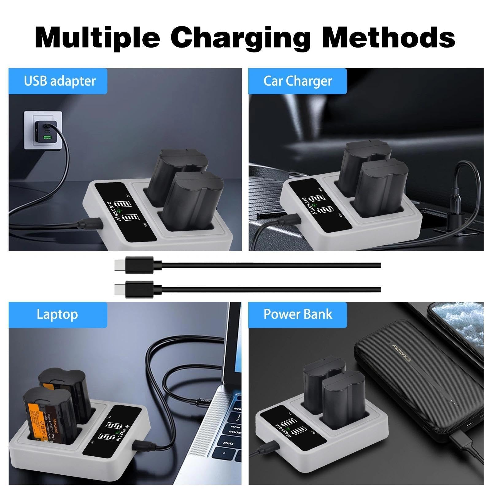 NP-W235 2Pcs 2600mAh Batterie + PD20W LED Chargeur Rapide - Charge Complète en 2,5 Heures - Batterie NP-W235 pour Fujifilm XT5, XT4, XS20, XH2, XH2S, GFX 50S II, GFX 100S