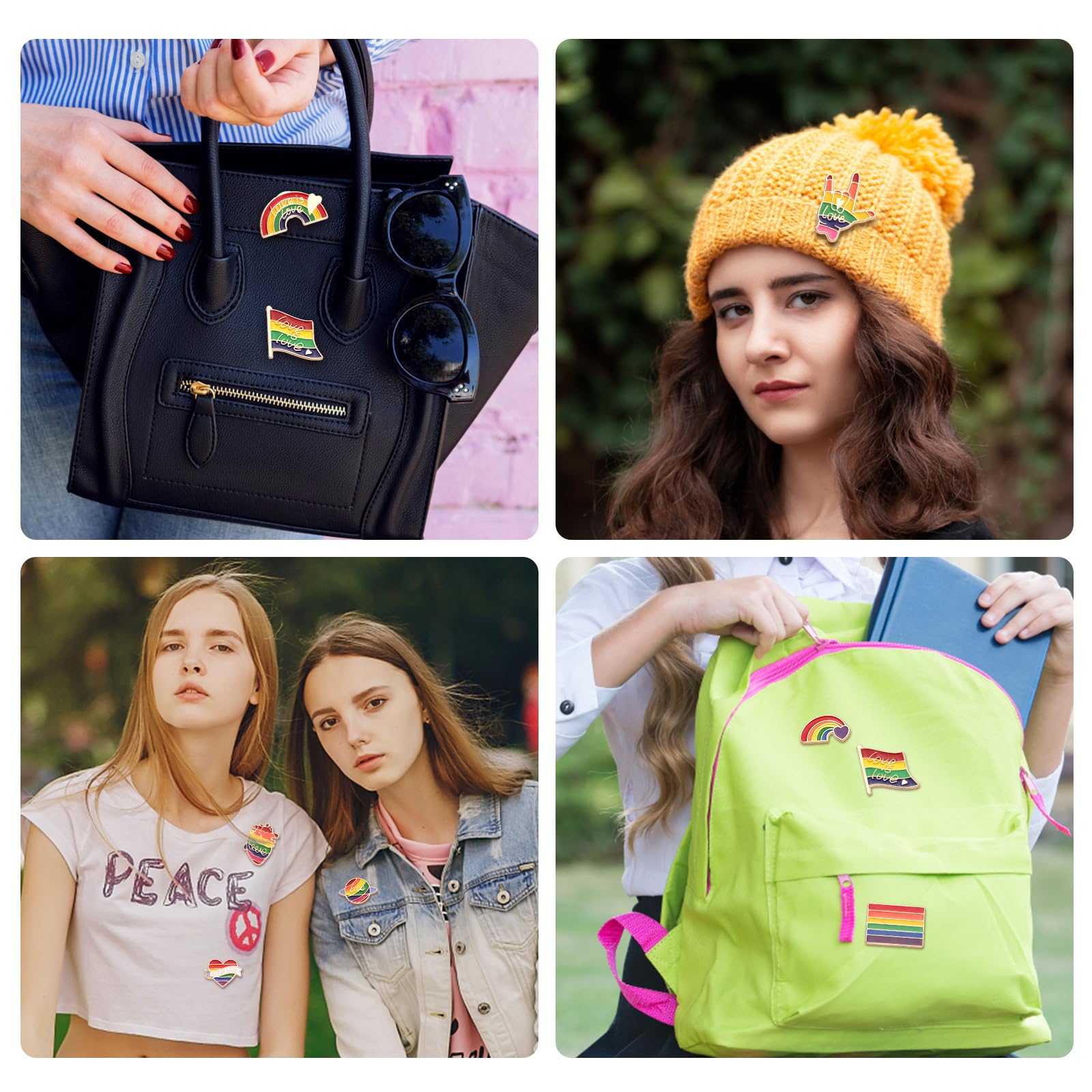 9 Sztuk Przypinka z Duma, Teczowa Duma Flaga Odznaka Gej LGBT Emalia Przypinki Duma Ally Pin Biseksualna Broszka dla Mezczyzn Kobiety Transplciowe Torby na Ubrania Kapelusze