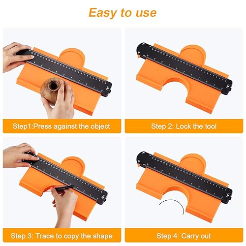 Miniatura 5 de BS ONE Medidor de contorno, duplicador de contorno de 10 y 5 pulgadas con cerradura, regalos de Navidad para hombres, medidores de perfil de