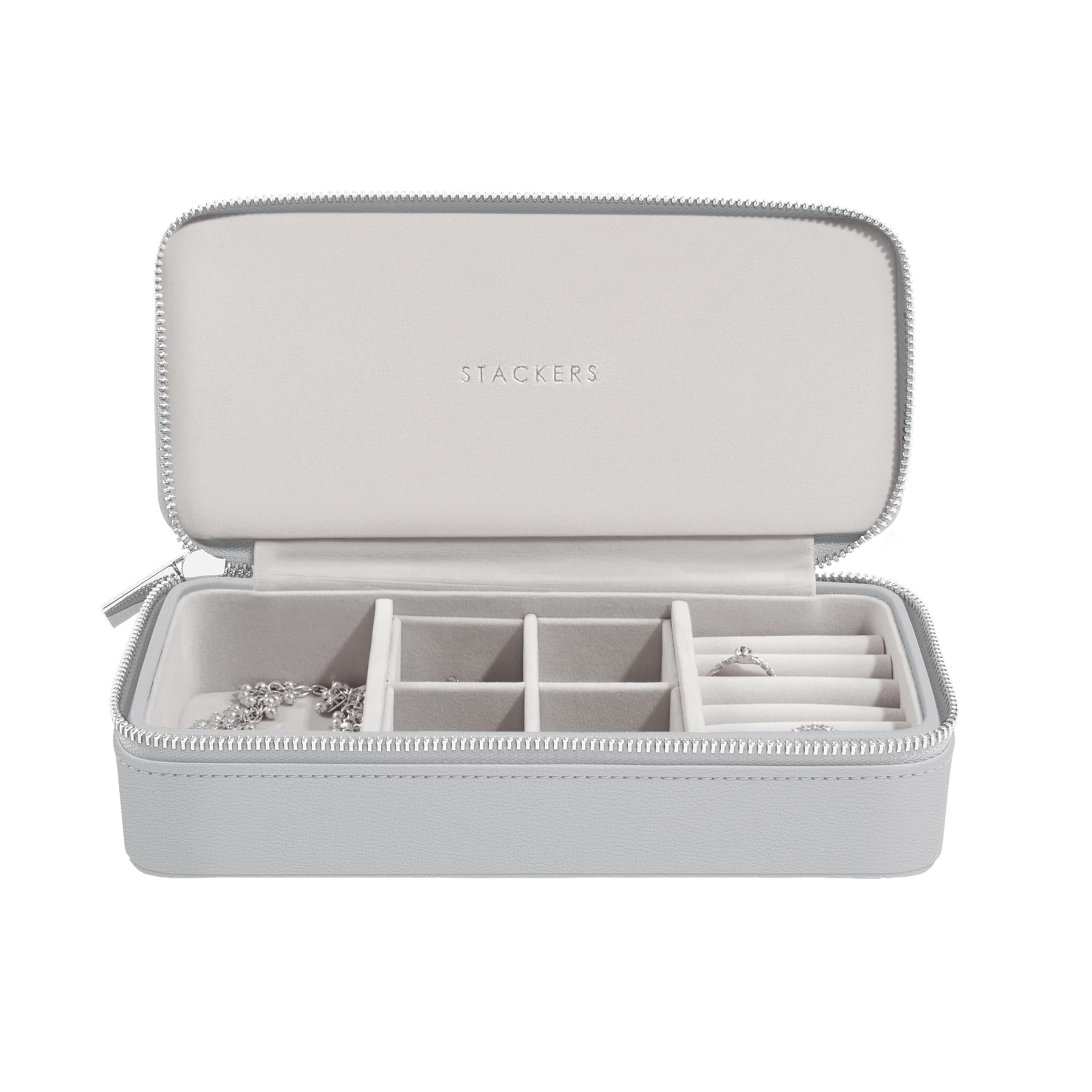 Stackers Pebble Grey Large & Petite Travel Jewellery Box