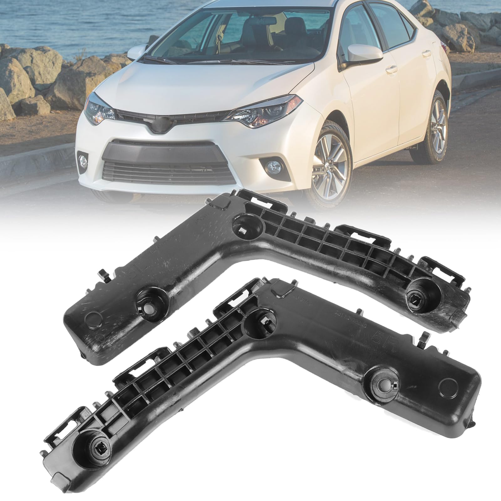 Havgufil Front Bumper Bracket Set for Toyota Corolla 2014-2016 Left Driver and Right Passenger Side 5211502240, 5211602240, TO1043123, TO1042123