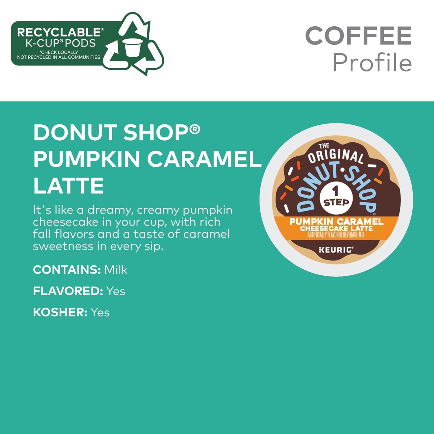 The Original Donut Shop Pumpkin Caramel Cheesecake Latte, Keurig Single Serve K-Cup Pods, 60 Count