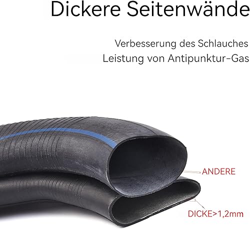 Miniatura 6 de Paquete de 2 tubos interiores de 3.253.00-8 con vástago en ángulo TR-87 de repuesto para carretilla de 8 pulgadas, mini helicóptero, neumático Go