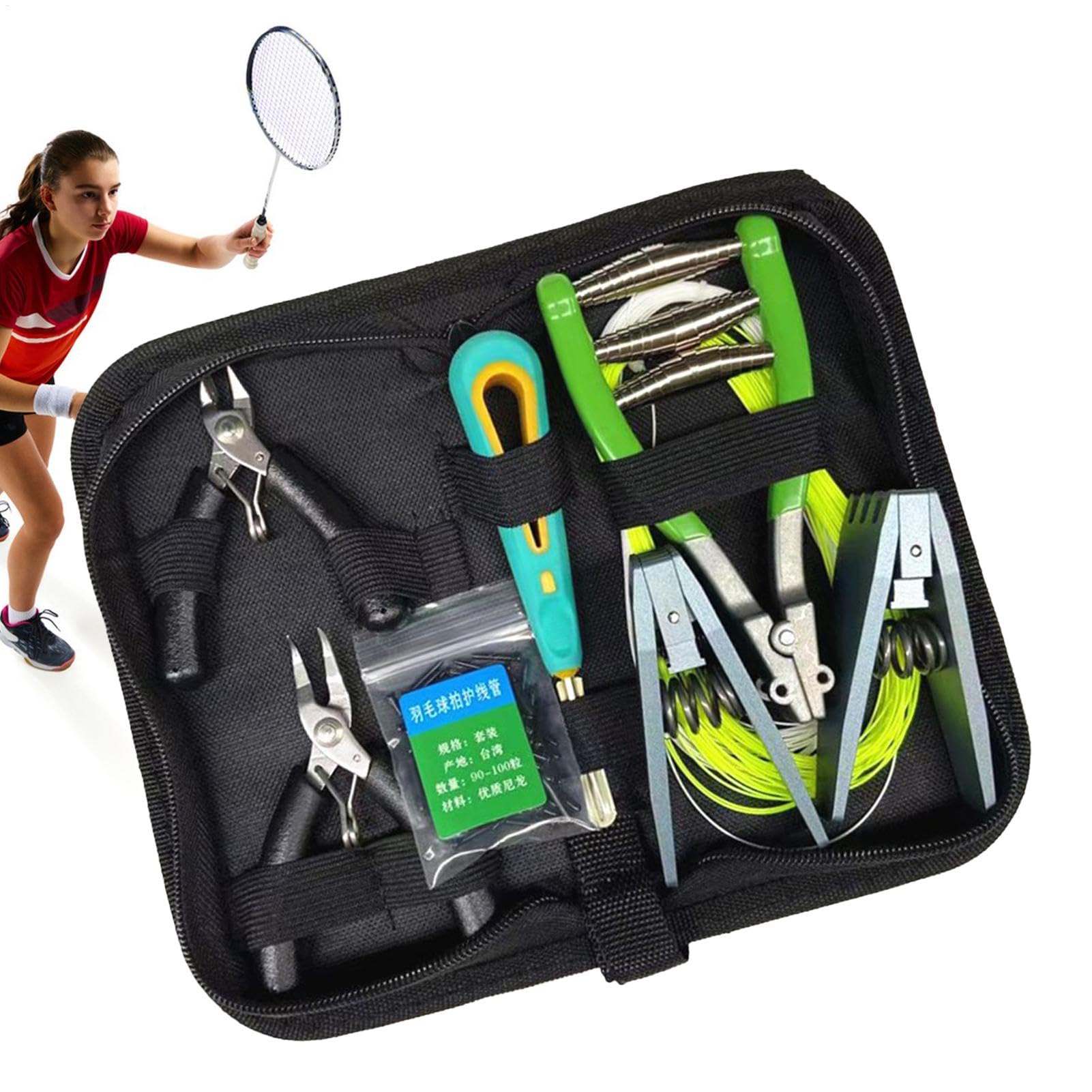 Máquinas y herramientas para encordar tenis, herramientas de abrazadera para encordar inicio de bádminton | Juego de herramientas de abrazadera profesional de alta resistencia | Accesorios de raqueta