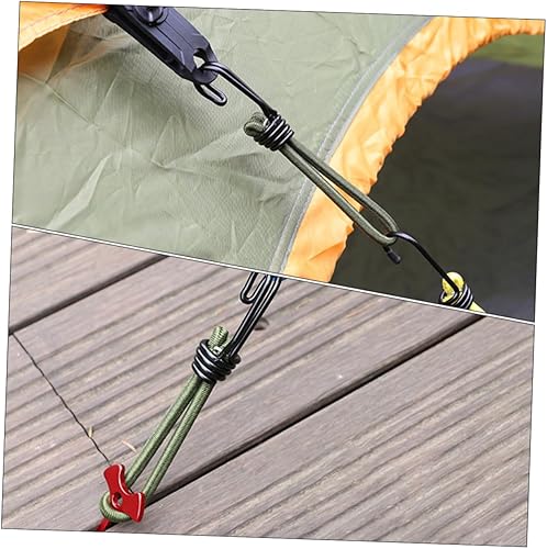 Miniatura 9 de Kisangel 12 piezas de tienda de campaña elástica para acampar al aire libre, accesorios de cuerda elástica, gancho para tienda de campaña, cordones