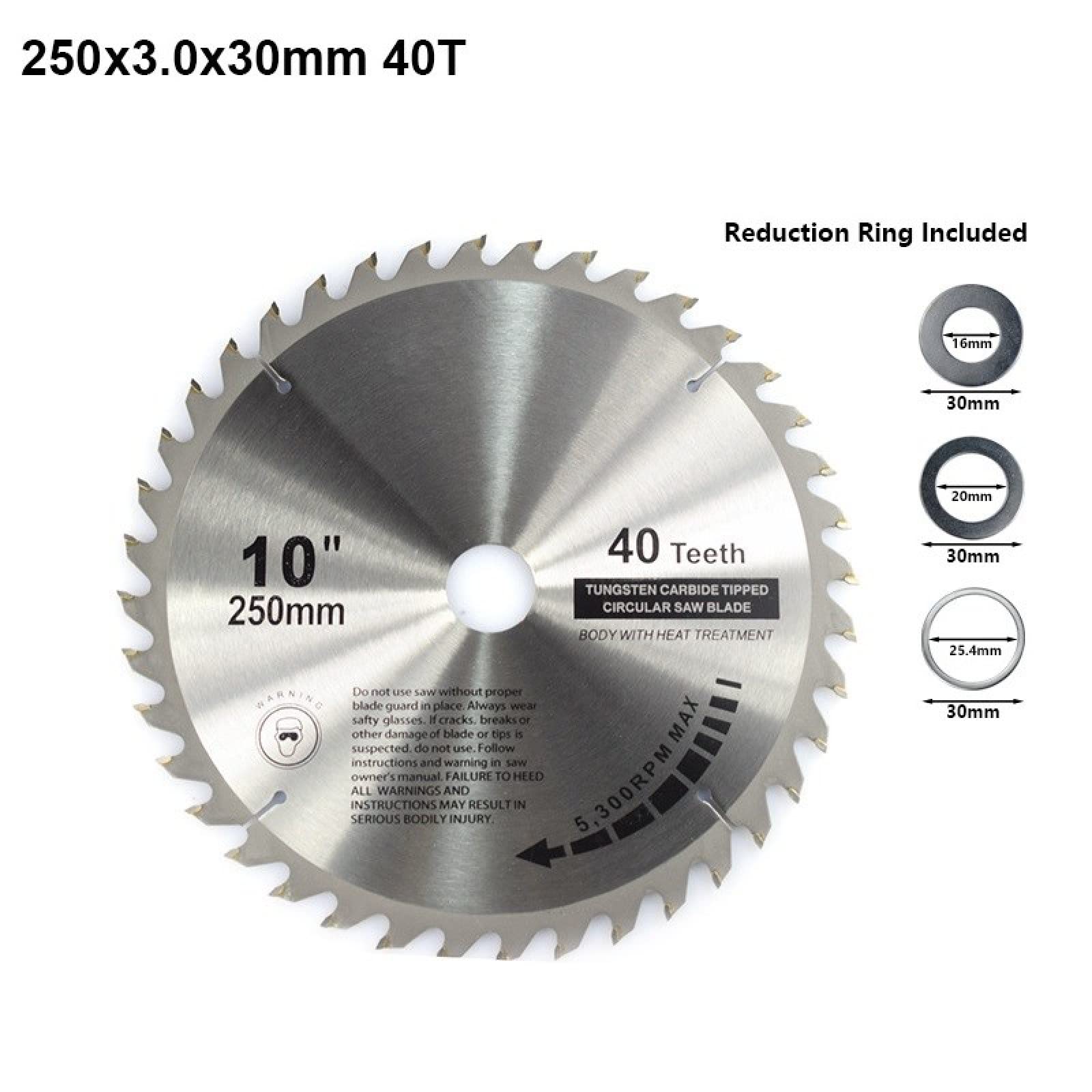 Disco De Corte De Madera 16/28/40/60/80T 160/185/190/235/250/255mm Hoja De Sierra Circular TCT Para Madera,250x30x40T
