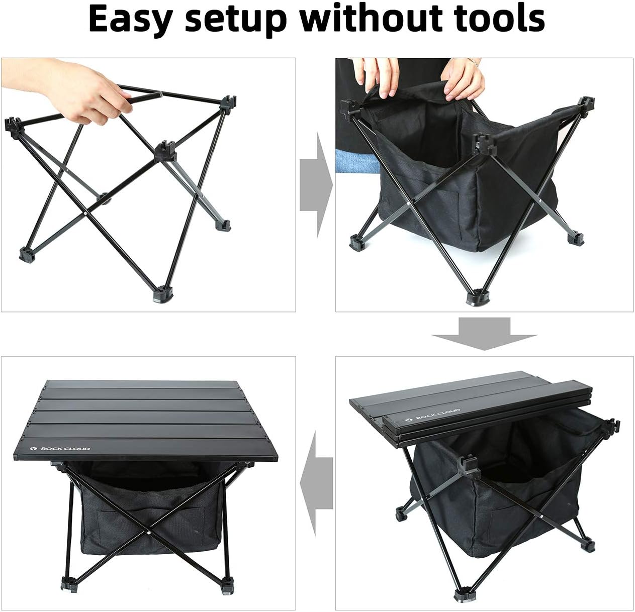 Rock Cloud Portable Camping Table Ultralight Aluminum Camp Table with Storage Bag Folding Beach Table for Camping Hiking Backpacking Outdoor Picnic : Sports & Outdoors