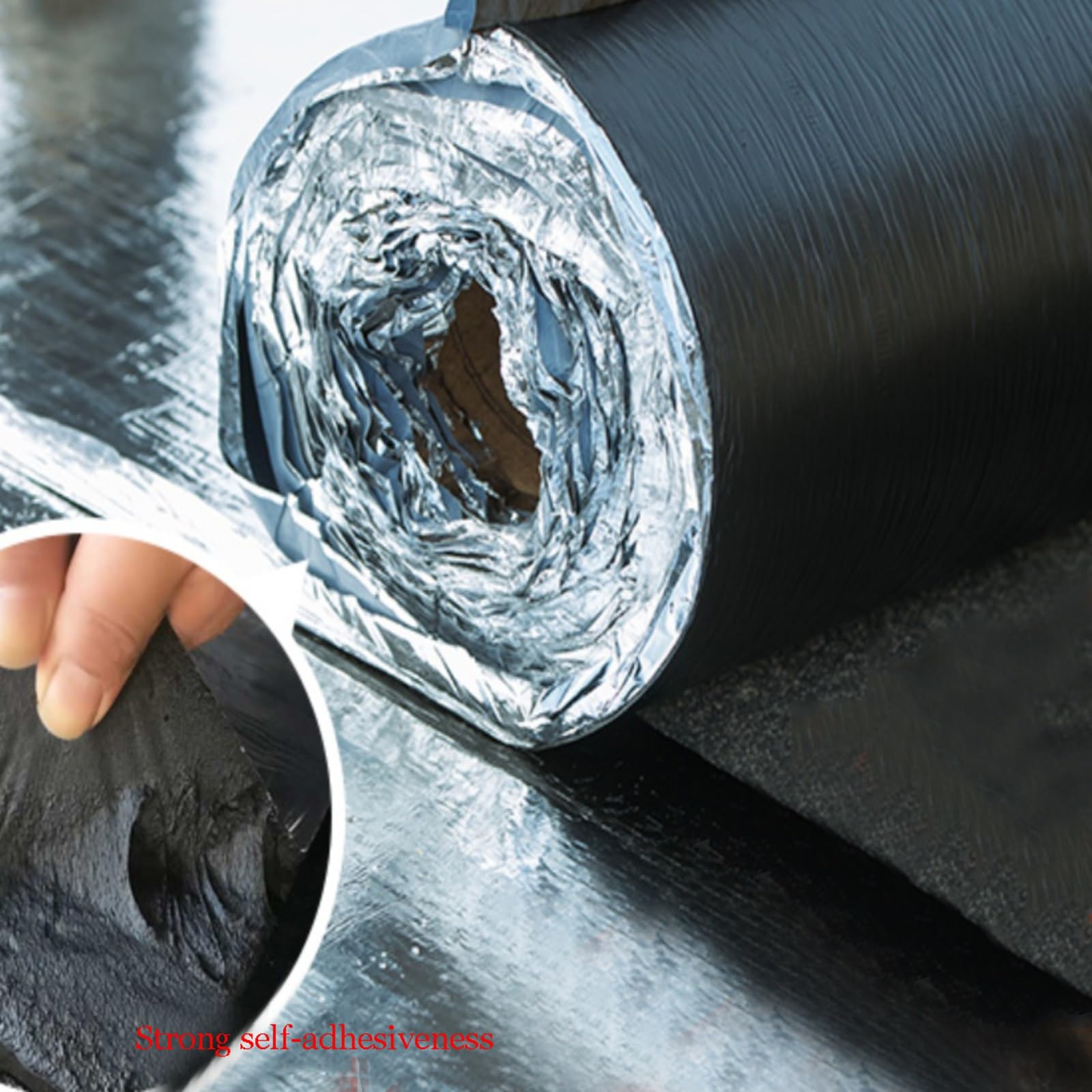 Cinta de reparación de tejas de asfalto impermeable y cinta de sellado F para protección contra fugas, rollo de contrapiso, sellado resistente al agua (T2 mm/A 1 x L7 m)