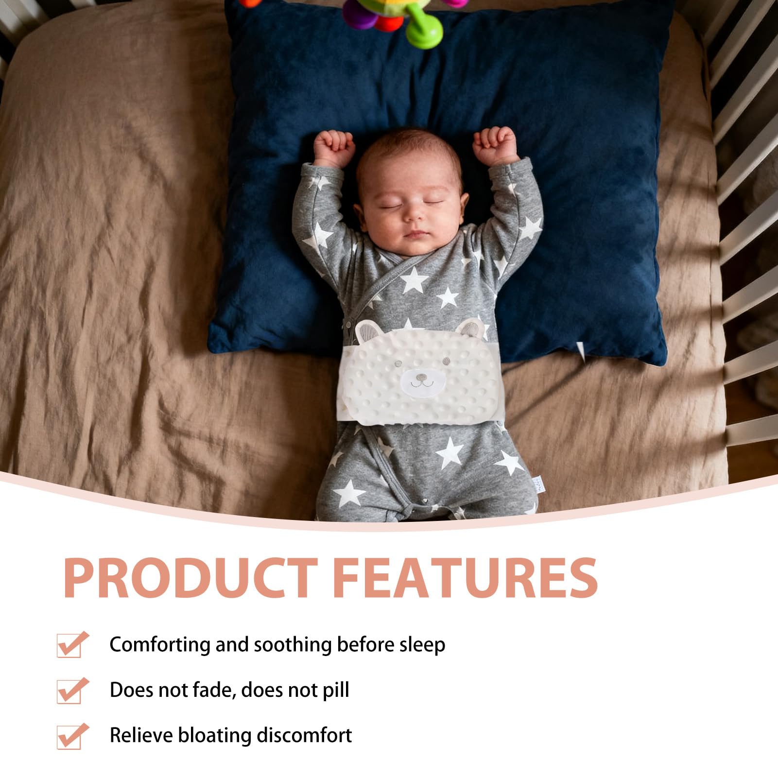 Ruvan Bouillotte Bebe Anti Colique, Ceinture Anti Colique, Ceinture Bouillotte Bebe, Idéale Pour Les Maux De Ventre Et Les Ballonnements, Avec Rembourrage Naturel