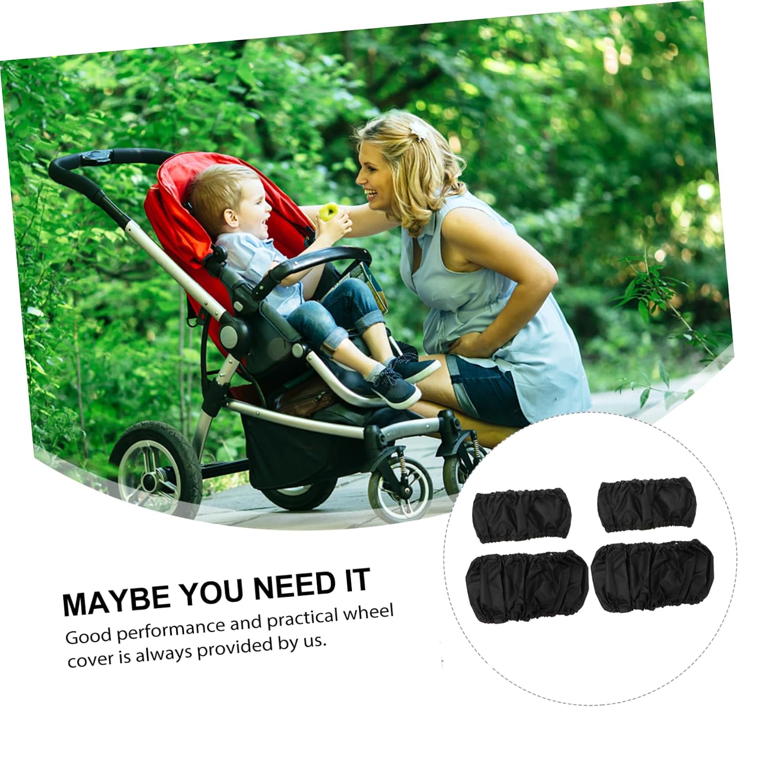 8pcs Stroller Wheel Cover Oxford Cloth Protective Covers for Carriage - Water-Resistant Fits Standard and Compact Strollers Keeps Wheels Clean and Floor
