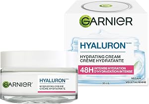 Garnier Face Cream, Moisturizer With Hyaluronic Acid, Aloe Vera, Glycerin, Lightweight, Glass Skin, Reinforce Skin's Moisture Barrier, Hydrating, Replumpling, Normal To Combination, Vegan, 50ml