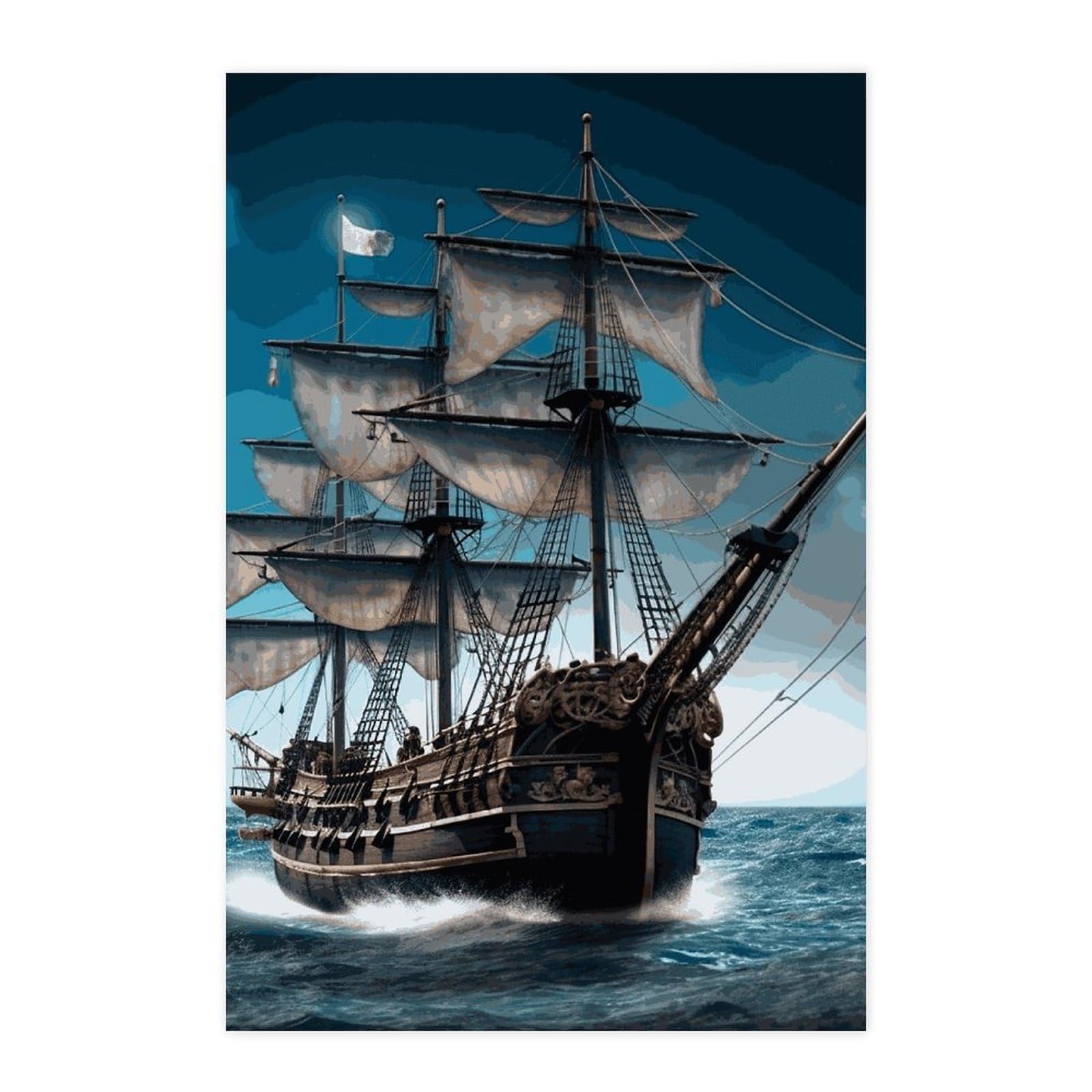 Decoration salon originale avec affiche murale vintage et stickers bateau