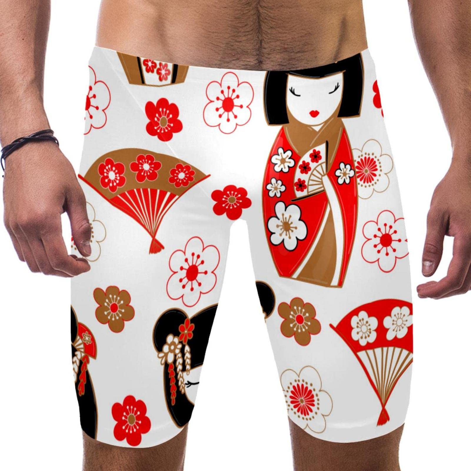 Bañador de natación japonés para hombre Kokeshi de competición multicolor 7
