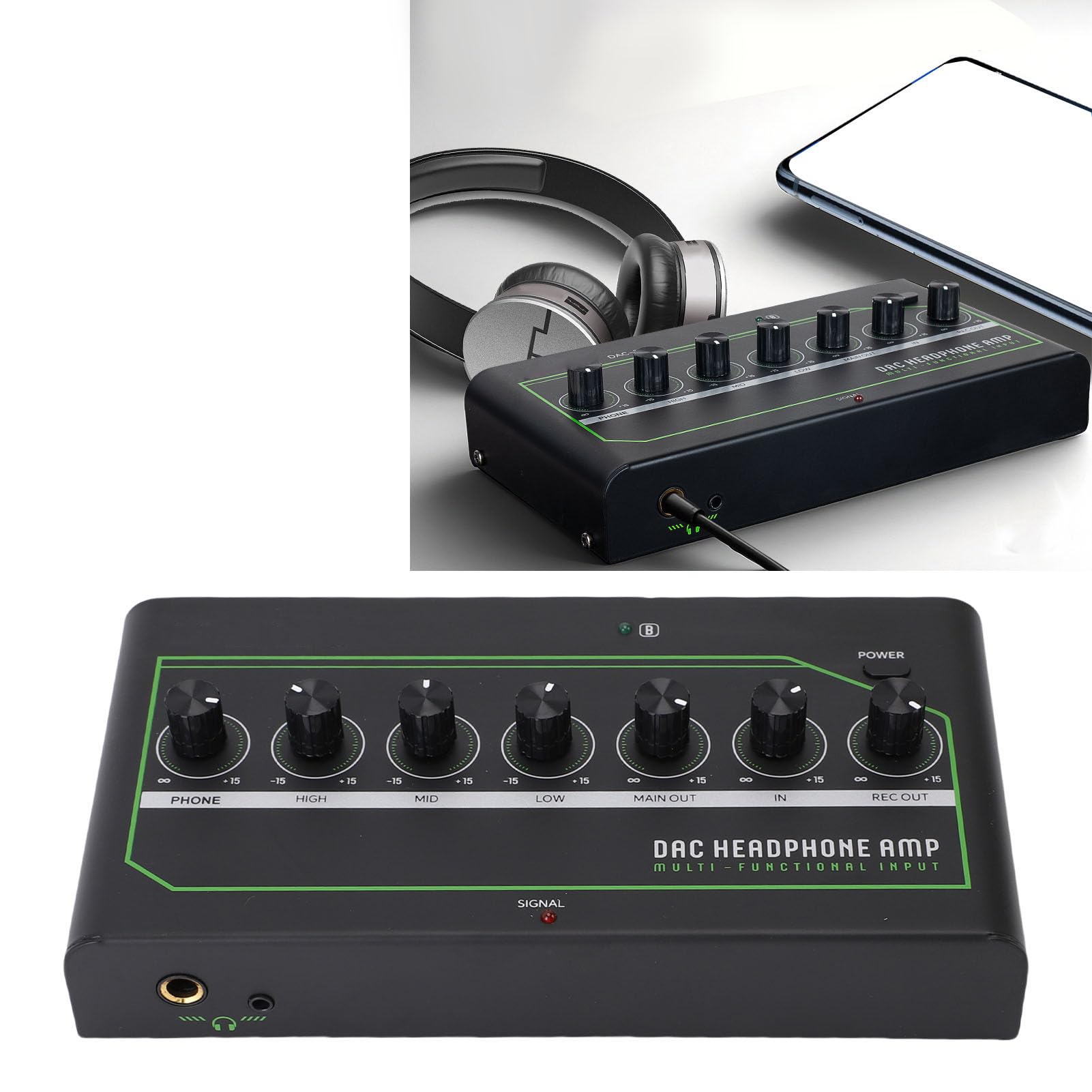 Generic Wzmacniacz Słuchawkowy Bluetooth Poprawia jakość Dźwięku Wzmacniacz Słuchawkowy do Gier dla Graczy Przenośny Stereo DAC ze Stopu Aluminium