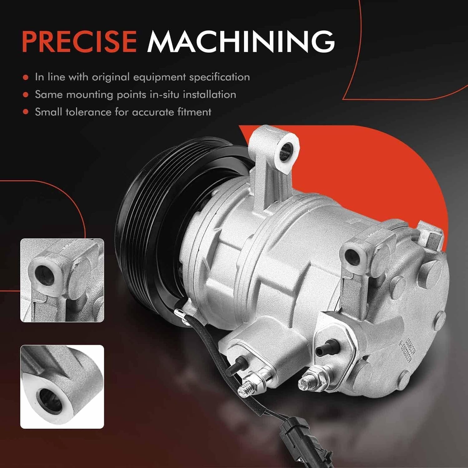 A-Premium Air Conditioner AC Compressor with Clutch Compatible with Chrysler Aspen, Dodge Durango, Jeep Commander, Volkswagen Touareg, 10SR17E Style