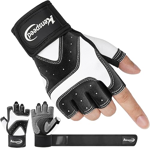 Guantes de entrenamiento para hombres y mujeres, guantes de levantamiento de pesas con soporte para la muñeca, protección completa de la palma de la