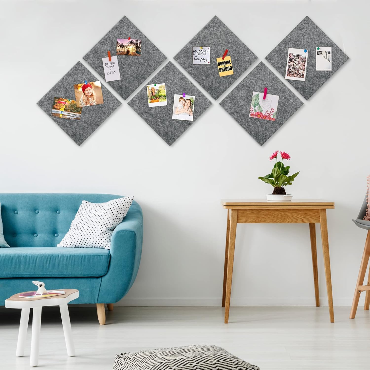 Tableau En Liège Alternatif De Bureau | Carreaux En Feutre Gris (lot De 12) | Tableau